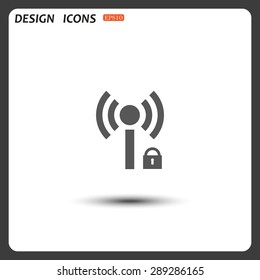 Wireless network access is closed, locked. icon. vector design