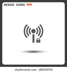 Wireless network access is closed, locked. icon. vector design