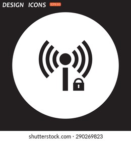 Wireless network access is closed, locked. icon. vector design