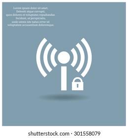 Wireless network access is closed, locked. icon. vector design