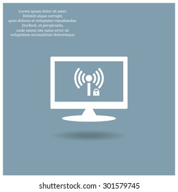 Wireless network access is closed, locked. icon. vector design