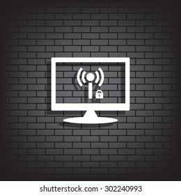 Wireless network access is closed, locked. icon. vector design