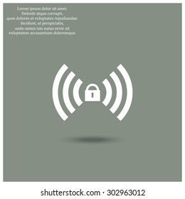 Wireless network access is closed, locked. icon. vector design