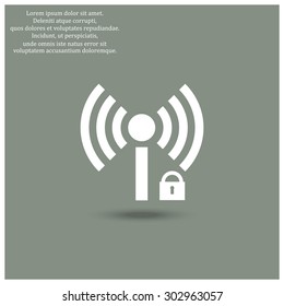 Wireless network access is closed, locked. icon. vector design