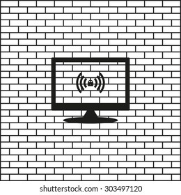 Wireless network access is closed, locked. icon. vector design