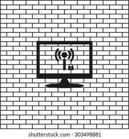 Wireless network access is closed, locked. icon. vector design