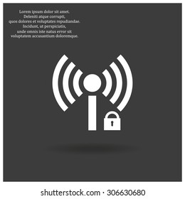 Wireless network access is closed, locked. icon. vector design