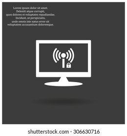 Wireless network access is closed, locked. icon. vector design