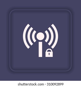 Wireless network access is closed, locked. icon. vector design