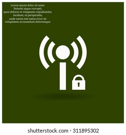 Wireless network access is closed, locked. icon. vector design