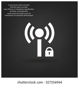 Wireless network access is closed, locked. icon. vector design