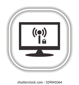 Wireless network access is closed, locked. Modern design flat style icon