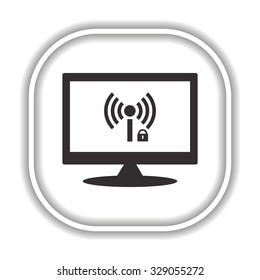 Wireless network access is closed, locked.  Modern design flat style icon