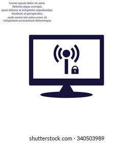 Wireless network access is closed, locked. icon. vector design
