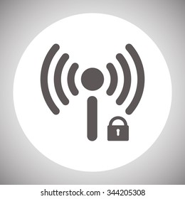 Wireless network access is closed, locked. icon. vector design
