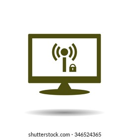 Wireless network access is closed, locked. icon. vector design