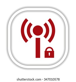 Wireless network access is closed, locked. icon. vector design