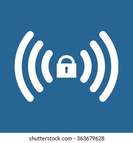 Wireless network access is closed, locked icon, vector illustration. Flat design style