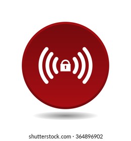 Wireless network access is closed, locked icon, vector illustration. Flat design style