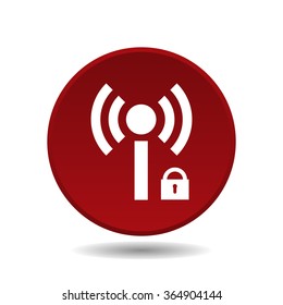 Wireless network access is closed, locked icon, vector illustration. Flat design style