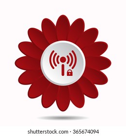 Wireless network access is closed, locked icon, vector illustration. Flat design style