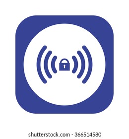 Wireless network access is closed, locked icon, vector illustration. Flat design style