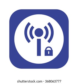 Wireless network access is closed, locked icon, vector illustration. Flat design style