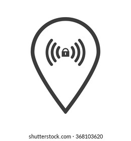 Wireless network access is closed, locked icon, vector illustration. Flat design style