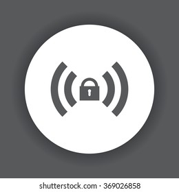 Wireless network access is closed, locked icon, vector illustration. Flat design style