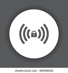 Wireless network access is closed, locked icon, vector illustration. Flat design style