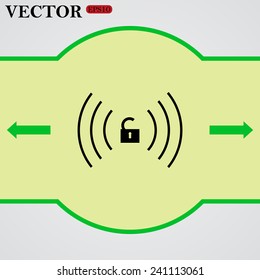 Wireless network access is open, unlocked,  vector, EPS 10