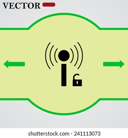 Wireless network access is open, unlocked,  vector,  EPS 10