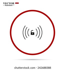Wireless network access is open, unlocked , vector illustration, EPS 10