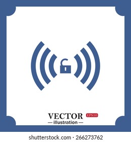  Wireless network access is open, unlocked, web icon. vector design