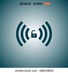 Wireless network access is open, unlocked. icon. vector design