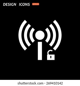Wireless network access is open, unlocked. icon. vector design