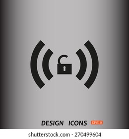 Wireless network access is open, unlocked. icon. vector design