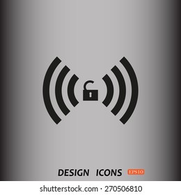 Wireless network access is open, unlocked. icon. vector design
