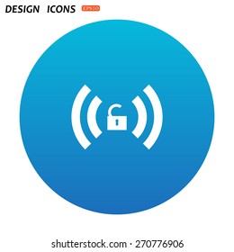 Wireless network access is open, unlocked. icon. vector design