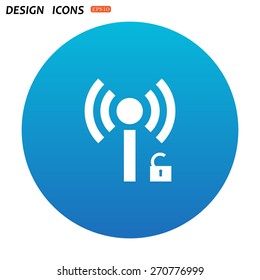 Wireless network access is open, unlocked. icon. vector design