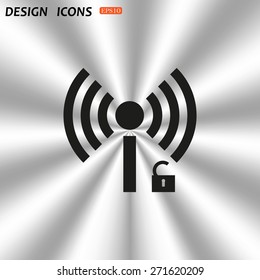 Wireless network access is open, unlocked. icon. vector design