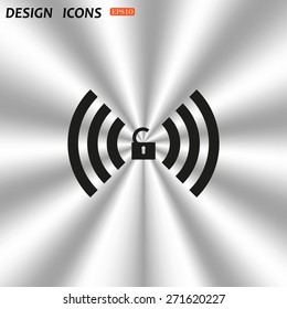 Wireless network access is open, unlocked. icon. vector design