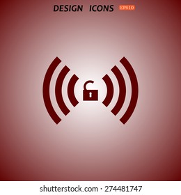 Wireless network access is open, unlocked. icon. vector design