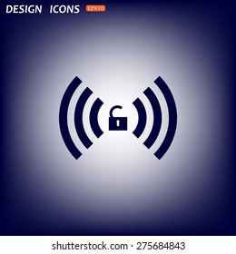 Wireless network access is open, unlocked. icon. vector design