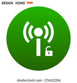 Wireless network access is open, unlocked. icon. vector design