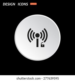 Wireless network access is open, unlocked. icon. vector design