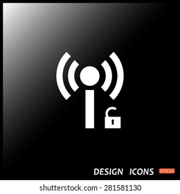 Wireless network access is open, unlocked. icon. vector design