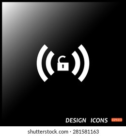 Wireless network access is open, unlocked. icon. vector design