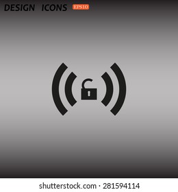 Wireless network access is open, unlocked. icon. vector design