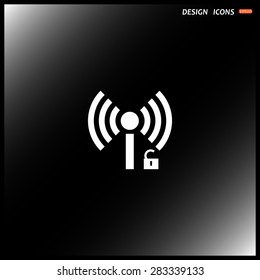 Wireless network access is open, unlocked. icon. vector design